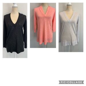Bundle of 3 Hooded 3/4 Sleeve Tops